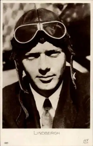 Ak Pilot Charles Lindbergh, Portrait