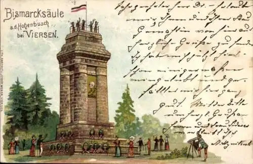 Litho Viersen in Nordrhein Westfalen, Bismarcksäule a. d. Hohenbusch