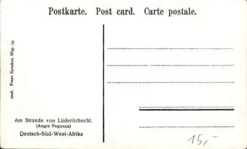 Ak Lüderitzbucht Lüderitz Namibia, Strand