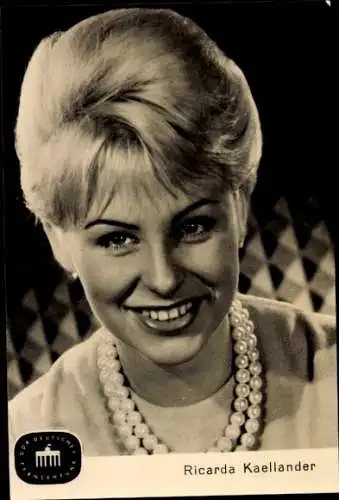 Ak Schauspielerin und Ansagerin Ricarda Kaellander, Portrait