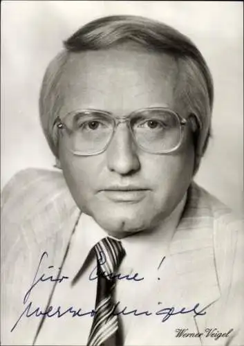 Ak Nachrichtensprecher Werner Veigel, Portrait, Autogramm