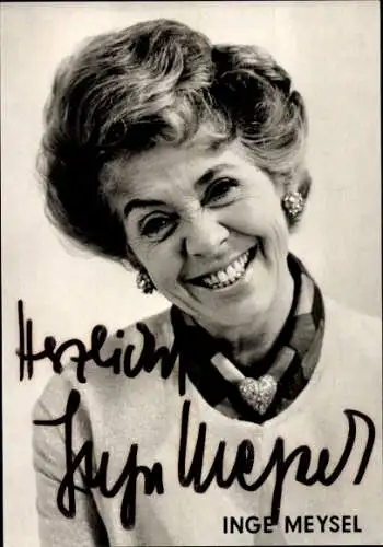 Ak Schauspielerin Inge Meysel, Portrait, Autogramm