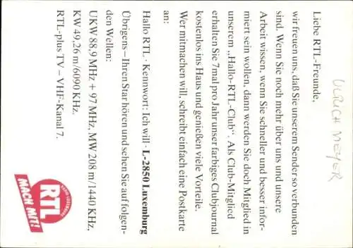 Ak Moderator Ulrich Meyer, Portrait, Autogramm