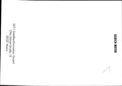 Ak Moderator Ulrich Meyer, Portrait, Autogramm