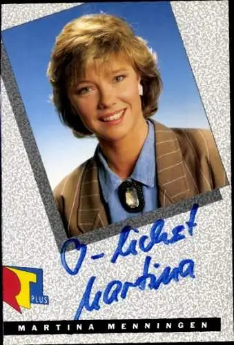 Ak Moderatorin Martina Menningen, Portrait, Autogramm