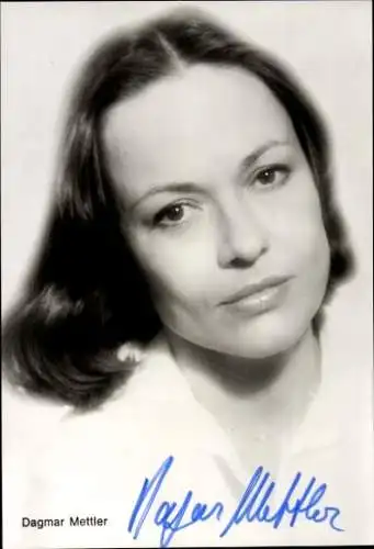 Ak Schauspielerin Dagmar Mettler, Portrait, Kette, Autogramm