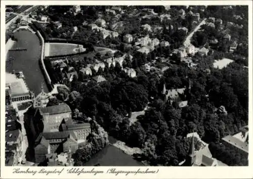 Ak Hamburg Bergedorf, Fliegeraufnahme, Schlossanlagen