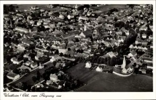 Ak Weilheim Oberbayern, Fliegeraufnahme