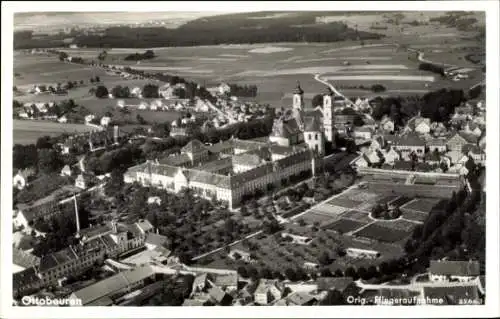 Ak Ottobeuren in Oberschwaben Allgäu,  Fliegeraufnahme