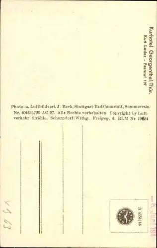 Ak Georgenthal in Thüringen, Fliegeraufnahme