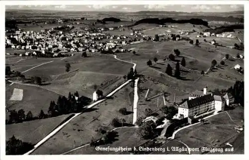 Ak Lindenberg im Allgäu Schwaben, Fliegeraufnahme, Genesungsheim