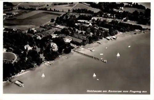 Ak Holzhausen Utting am Ammersee Bayern, Fliegeraufnahme