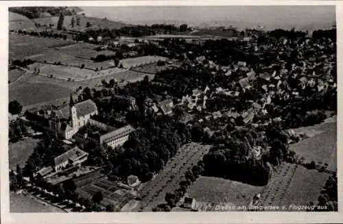 Ak Dießen am Ammersee Oberbayern, Luftaufnahme