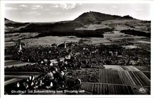 Ak Straßdorf Schwäbisch Gmünd in Württemberg, Fliegeraufnahme, Hohenrechberg