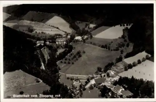 Ak Glottertal in Baden Württemberg, Fliegeraufnahme, Panorama vom Ort