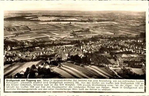 Ak Großgartach Leingarten in Württemberg, Fliegeraufnahme