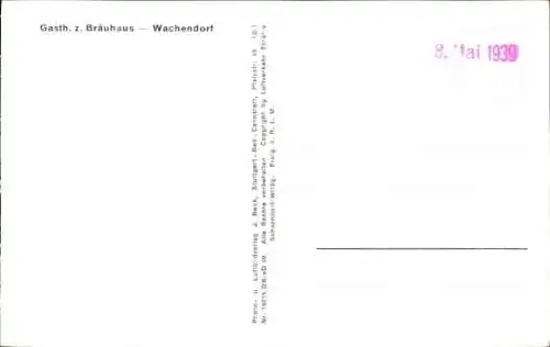 Ak Wachendorf Starzach in Württemberg, Fliegeraufnahme, Gasth. z. Bräuhaus