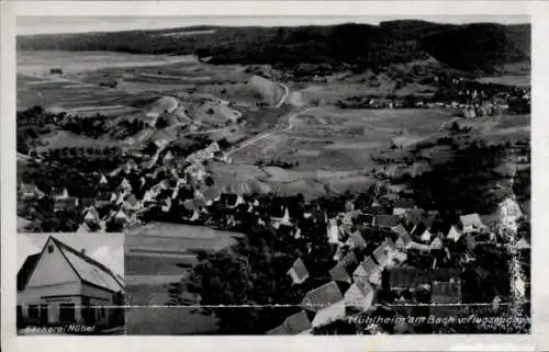 Ak Mühlheim am Bach Sulz am Neckar, Fliegeraufnahme, Gottfried Nübel, Bäckerei und Kolonialwaren