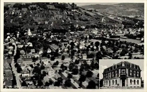 Ak Weil am Rhein, Fliegeraufnahme, Rest. Friedlinger-Hof