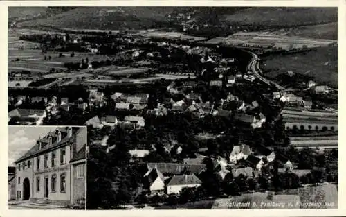 Ak Schallstadt im Schwarzwald Baden, Fliegeraufnahme, Gasth. z. Rössle