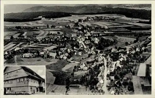 Ak Rötenberg Aichhalden im Schwarzwald, Fliegeraufnahme, Gasthaus z. Brücke