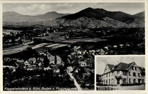 Ak Kappelwindeck Bühl in Baden, Fliegeraufnahme, Gasth. Lamm