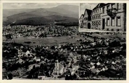 Ak Bad Rotenfels Gaggenau im Murgtal, Fliegeraufnahme, Gasth. z. Ochsen