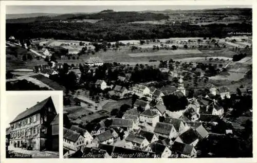 Ak Wüstenrot in Württemberg, Fliegeraufnahme, Gasthaus Zur Traube A. Klemm