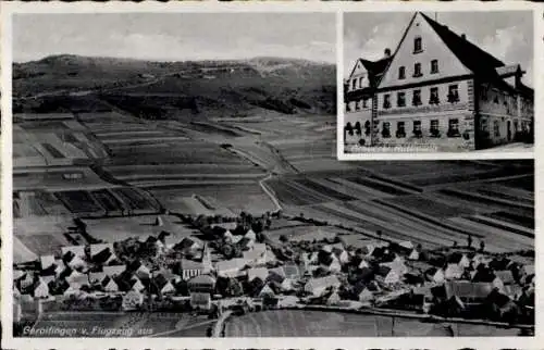 Ak Gerolfingen in Mittelfranken Bayern, Fliegeraufnahme, Brauerei Ruttmann