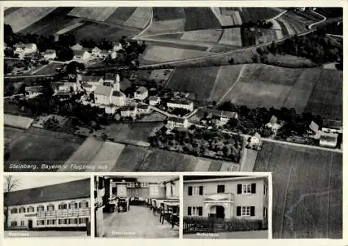 Ak Steinberg an der Vils Marklkofen Niederbayern, Fliegeraufnahme, Gasthaus Josef Löffl