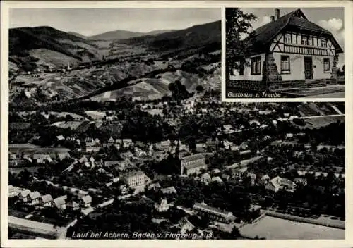 Ak Lauf in Baden Schwarzwald, Fliegeraufnahme, Gasthaus z. Traube-Hauf