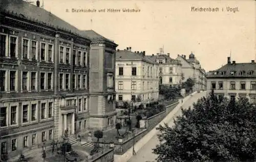 Ak Reichenbach im Vogtland, II. Bezirksschule, Höhere Webschule