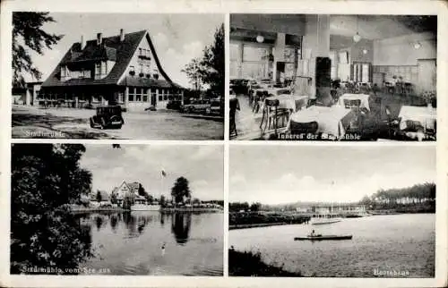 Ak Haltern am See Westfalen, Stadtmühle, Innenansicht, See, Bootshaus