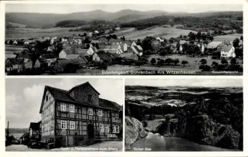 Ak Dohrenbach Witzenhausen an der Werra, Gasthaus zum Stern, Roter See, Totalansicht