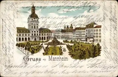 Litho Mannheim in Baden, Paradeplatz