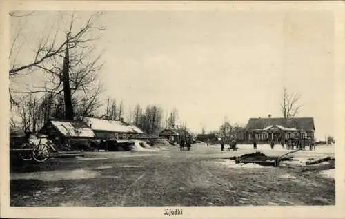 Ak Ljudki Weißrussland?, Straße, Häuser, Platz