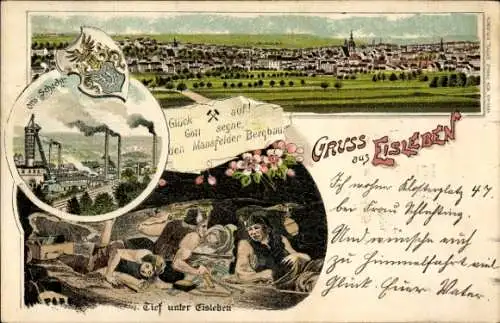 Litho Lutherstadt Eisleben, Otto-Schacht, Mansfelder Bergbau