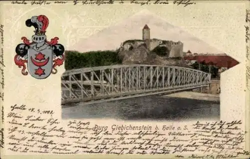 Präge Ak Giebichenstein Halle an der Saale, Burg, Brücke