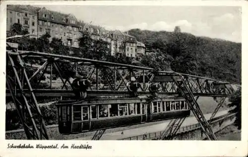 Ak Wuppertal, Schwebebahn am Hardtufer