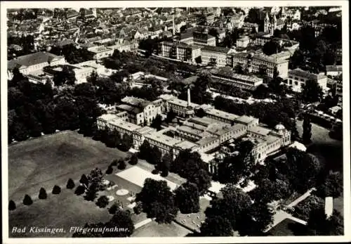 Ak Bad Kissingen Unterfranken Bayern, Luftaufnahme Schlosskomplex, Park
