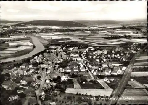 Ak Boffzen an der Weser, Luftbild