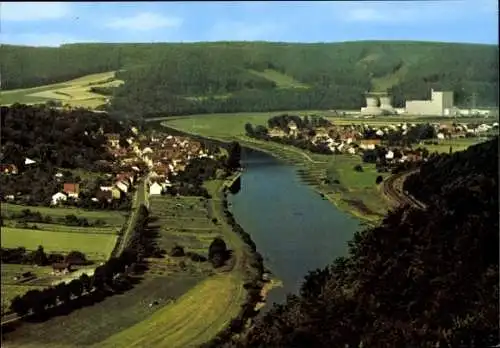 Ak Herstelle Beverungen an der Weser, Würgassen, Totalansicht, Kraftwerk