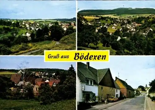 Ak Bödexen Höxter im Weserbergland, Panorama, Straßenpartie, Geschäft