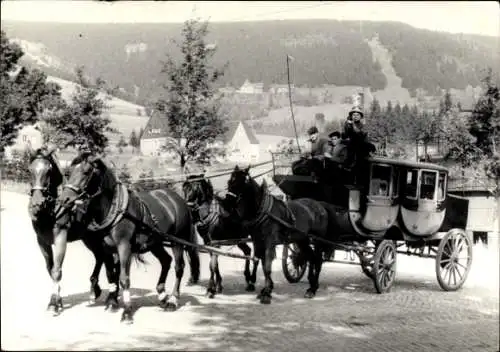 Ak Oberwiesenthal im Erzgebirge, Kutsche