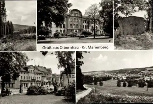 Ak Olbernhau im Erzgebirge, Am Rungstock, Oberschule, Anton-Günther-Gedenkstätte