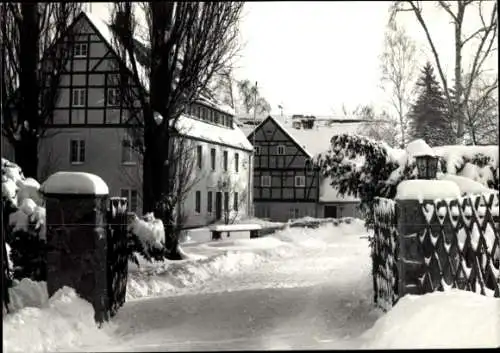 Ak Olbersdorf in Sachsen, Ferienheim VEB-Chemiehandel, Schnee