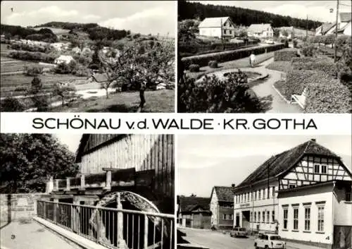 Ak Schönau vor dem Walde in Thüringen, Hauptstraße, parkanlage, Alte Mühle, Rat der Gemeinde