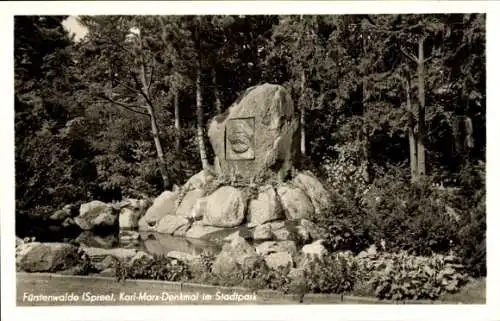 Ak Fürstenwalde an der Spree, Karl Marx Denkmal, Stadtpark