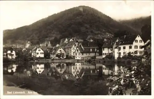 Ak Bad Liebenzell im Schwarzwald, Am See, Burgruine, Häuser