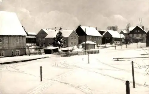 Ak Hartmannsdorf Reichenau im Erzgebirge, Teilansicht im Winter